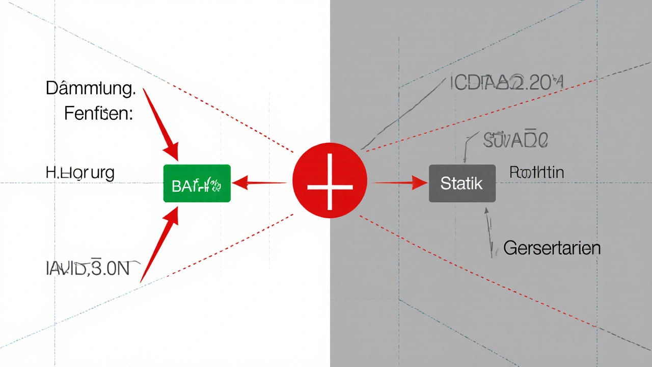 Vergleichsdiagramm: Förderung deckt nur Materialkosten, nicht die versteckten Nebenkosten.