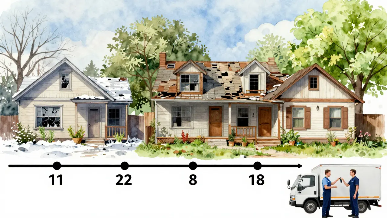 Ein verwahrloster Hausverlauf über 18 Monate, transformiert durch professionelle Verwaltung.