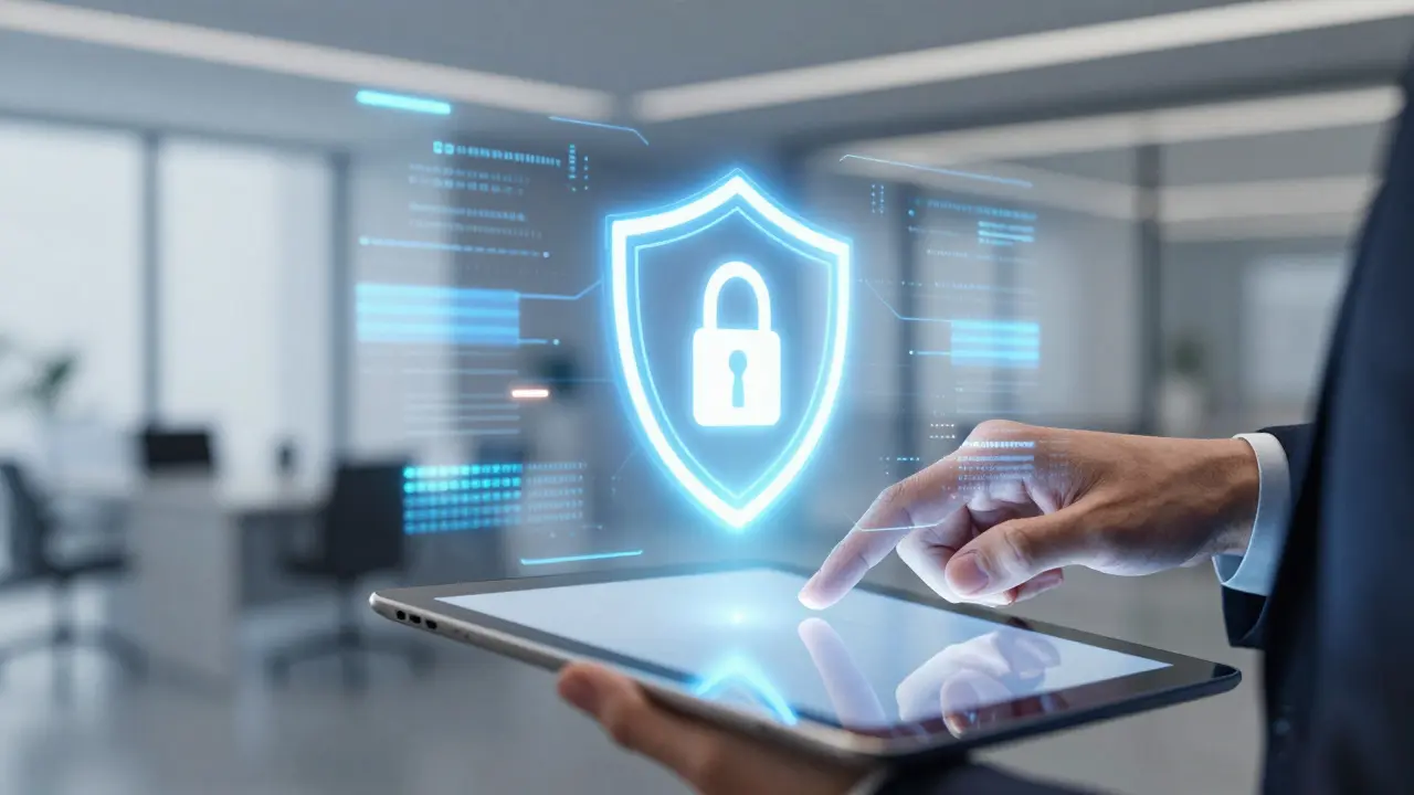 Elektronisches Testamentsregister mit Sicherheits-Symbol