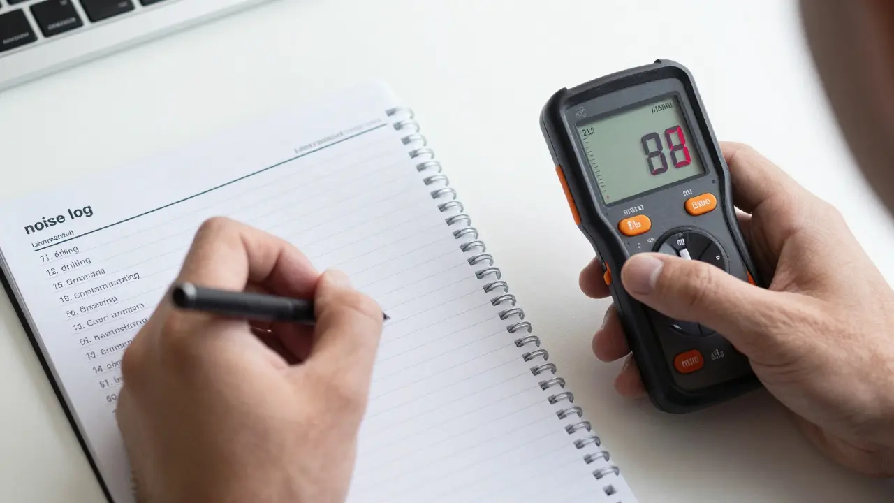 Detailliertes Lärmprotokoll mit einem digitalen Schallpegelmessgerät
