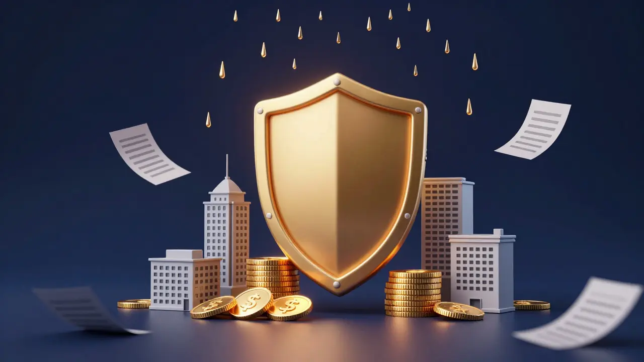 Konzeptbild zur Steueroptimierung: Ein goldener Schild schützt Kapital und Immobilienmodelle.