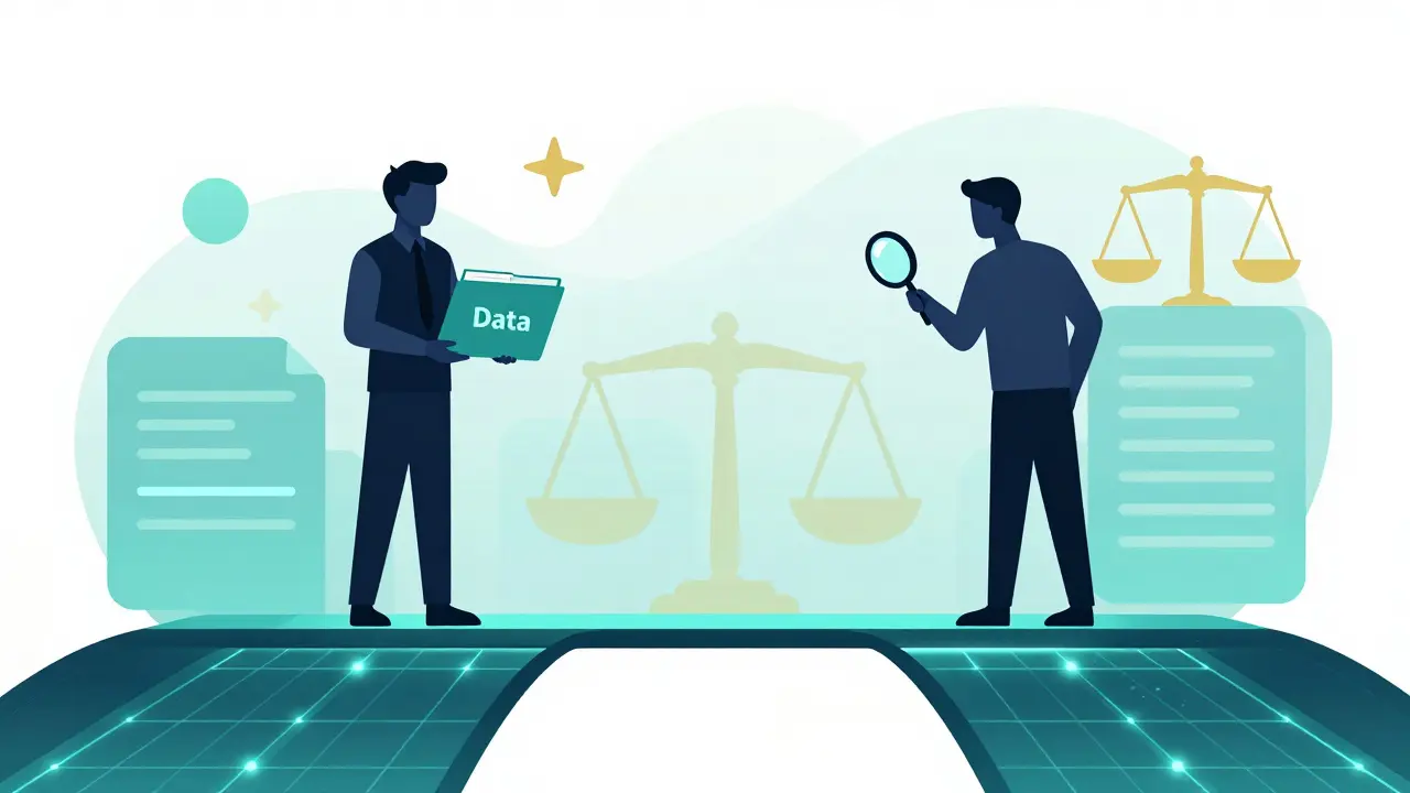 Konzeptillustration von Vertrauen und Datenprüfung beim Verkauf
