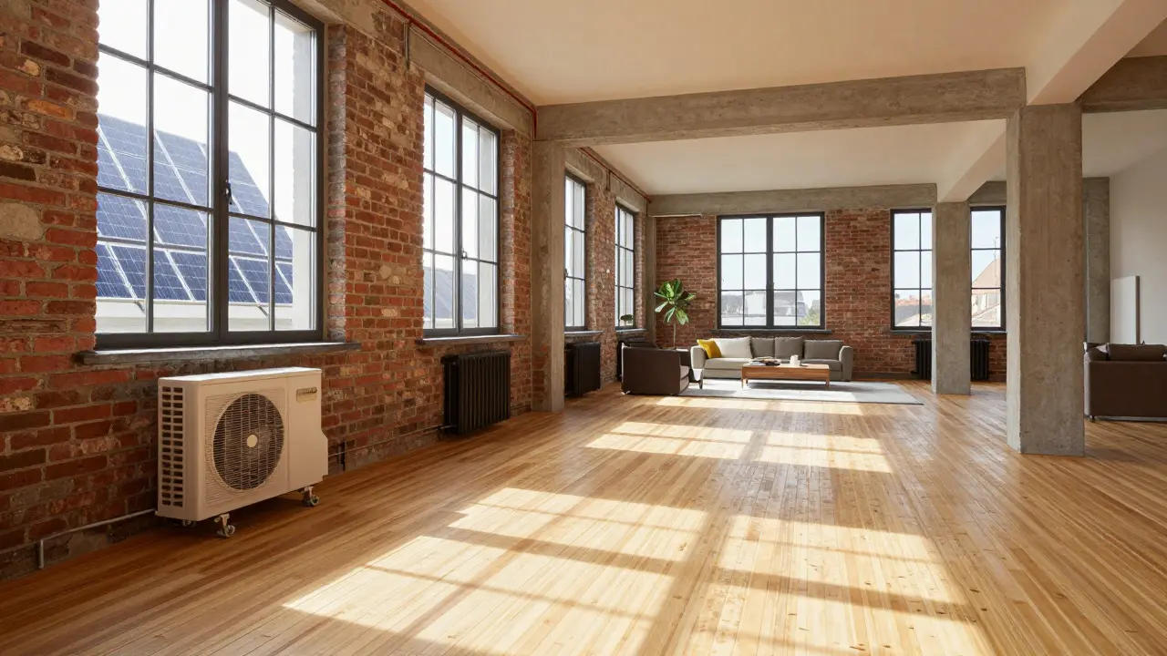 Helle, nachhaltig sanierte Loft-Wohnung mit modernen Materialien