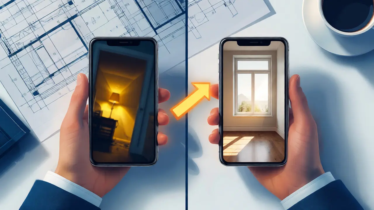 Vergleich zwischen Amateur- und Profi-Foto am Smartphone